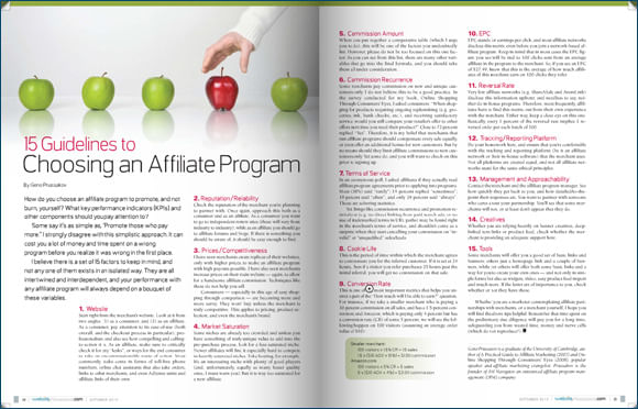 15 Guidelines to Choosing an Affiliate Program 15 Guidelines to Choosing an Affiliate Program